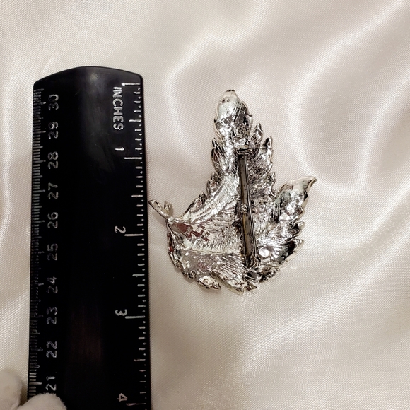 Amazing Vintage Brooch Leaf Silver Tone ~ Jewelry~ Vintage Brooch Leaves - Picture 6 of 8